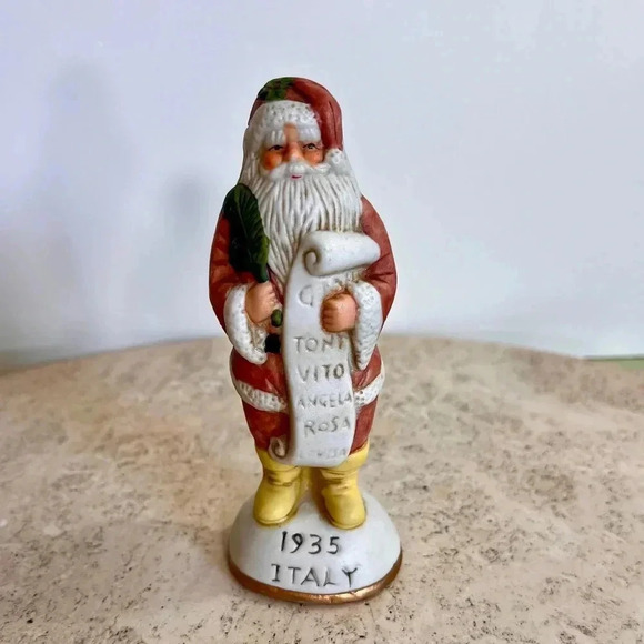 Vintage Other - Vintage Santa Figurine, Christmas Decor, 4" Italian Italy 1935